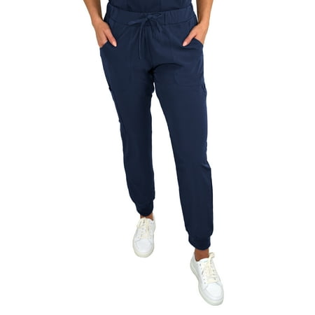 

Women s 5 Pocket Jogger Scrub Pant Medical Nursing JDM Uniforms-Navy-Small