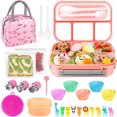 thumbnail image 1 of Kmbangi 27Pcs Bento Box Lunch Box Kit, Large 4-Compartment Lunch Container Lunch Bag Accessories, Leakproof Safe Meal Prep Container, 1 of 6