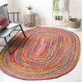 thumbnail image 2 of SAFAVIEH Cape Cod Miah Braided Area Rug, 3' x 5' Oval, Red/Multi, 2 of 6