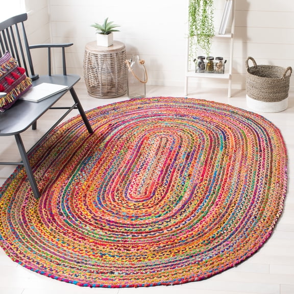 Safavieh Cape Cod Miah Geometric Area Rug, Red/Multi, 6' x 6' Square