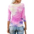 thumbnail image 2 of T-shirt Henley à Manches Courtes/longues pour Femmes, Décontracté, Basique, 2 of 3