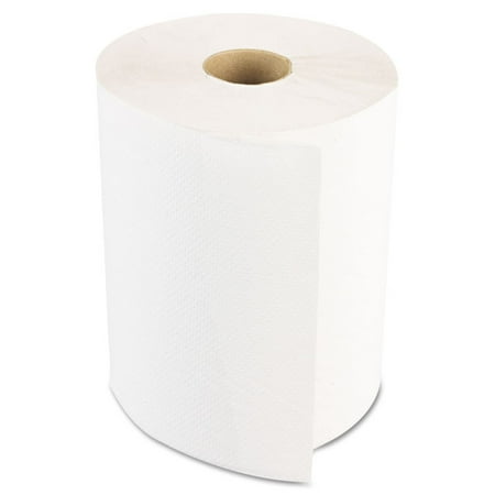 Hardwound Paper Towels, Nonperforated 1-Ply White, 350 Ft, 12 Rolls/carton