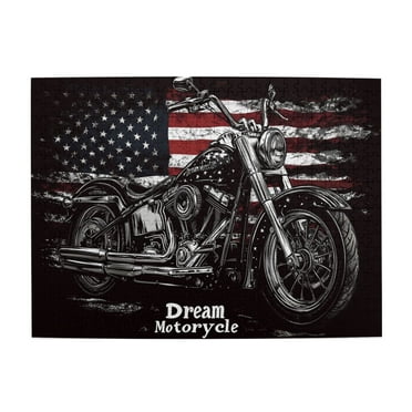 500 PCS 500 Piece Wooden Puzzle Dream motorcycle,Challenging Brain Exercise,Unique and Beautiful Design,Exquisite motorcycle High difficulty puzzle 500 Piece,Creative Activity Hobbies for Adults