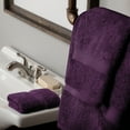 thumbnail image 4 of SUPERIOR Solid Egyptian Cotton 3-Piece Hand, Bath and Face Towel Set - Plum, 4 of 7