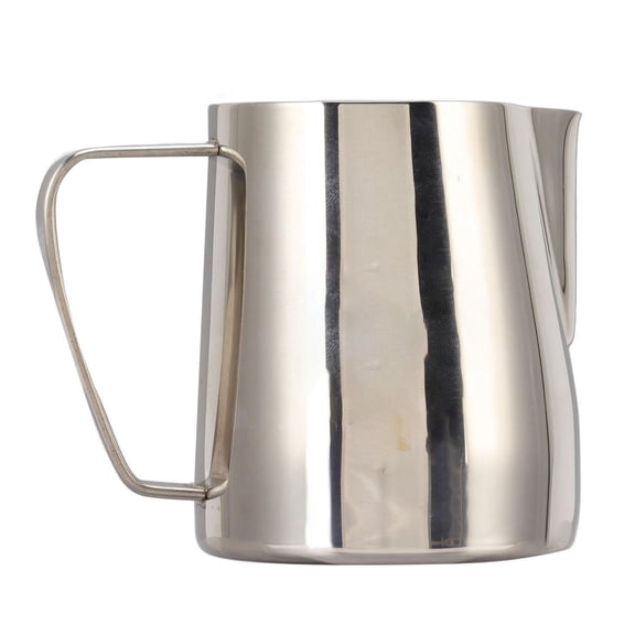 BIMZUC 304 Stainless Steel 600ml Frothing Pitcher with Pointed Mouth Pull-Flower Design – Durable, Spill-Proof, Multi-Purpose Coffee & Milk Cup