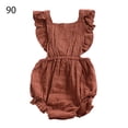 thumbnail image 2 of Mono Bebé Niña Volante fruncido informal de recién nacidos recién nacidos Lindo ropa de cumpleaños estética Accesorios para dormir para niños Regalos Café 90 cm Inevent BA002048-06, 2 of 7