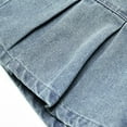 thumbnail image 5 of HAOTAGS Girls Denim Skirts, Summer High Waist Utility Pockets A-line Skirts Light Blue 5-6 Years, 5 of 6
