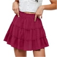 thumbnail image 2 of Qiyinn Womens Summer Flowy Mini Skorts Skirts Casual High Waisted Ruffle Tiered A Line Short Skirt with Pockets, 2 of 5