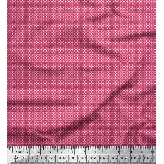 Soimoi Silk Fabric Triangle & Art Geometric Print Sewing Fabric Yard 42 Inch Wide
