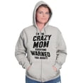 thumbnail image 3 of I'm the Crazy Mom Hilarious Mothers Womens Plus Size Graphic Zipper Hoodie Brisco Brands 2X, 3 of 5