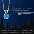 thumbnail image 2 of Gem Stone King 0.50 Ct Round Cabochon Blue Simulated Opal 14K Yellow Gold Pendant with Chain, 2 of 6
