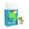 MAYPLUSS 13" Large Gift Bag with Birthday Card and Tissue Paper - Dinosaur Patterns for Boys