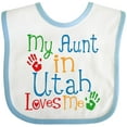 thumbnail image 3 of Inktastic My Aunt in Utah Loves Me Boys or Girls Baby Bib, 3 of 4