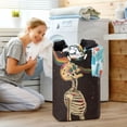 thumbnail image 5 of Yayeee Freestanding Laundry Hamper with Handle Collapsible Large Storage Basket for Clothes, Skeleton Stripes, 5 of 7