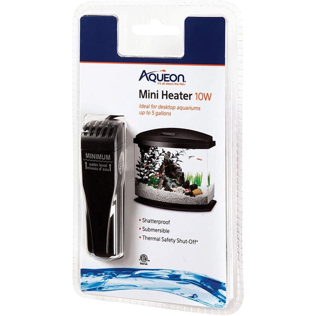 Calentador de acuario Aqueon Mini de 10 W para acuarios de 2,5 a 19 litros
