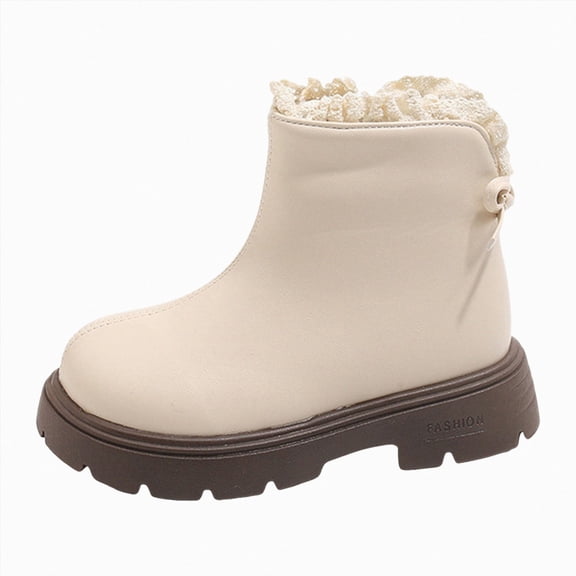 Children Lace Ankle Boots Little Girls Soft Soled Boots Winter Casual Shoes