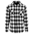 thumbnail image 1 of Build Your Brand - Camisa de manga larga a cuadros para hombre (Blanco/Negro), 1 of 3