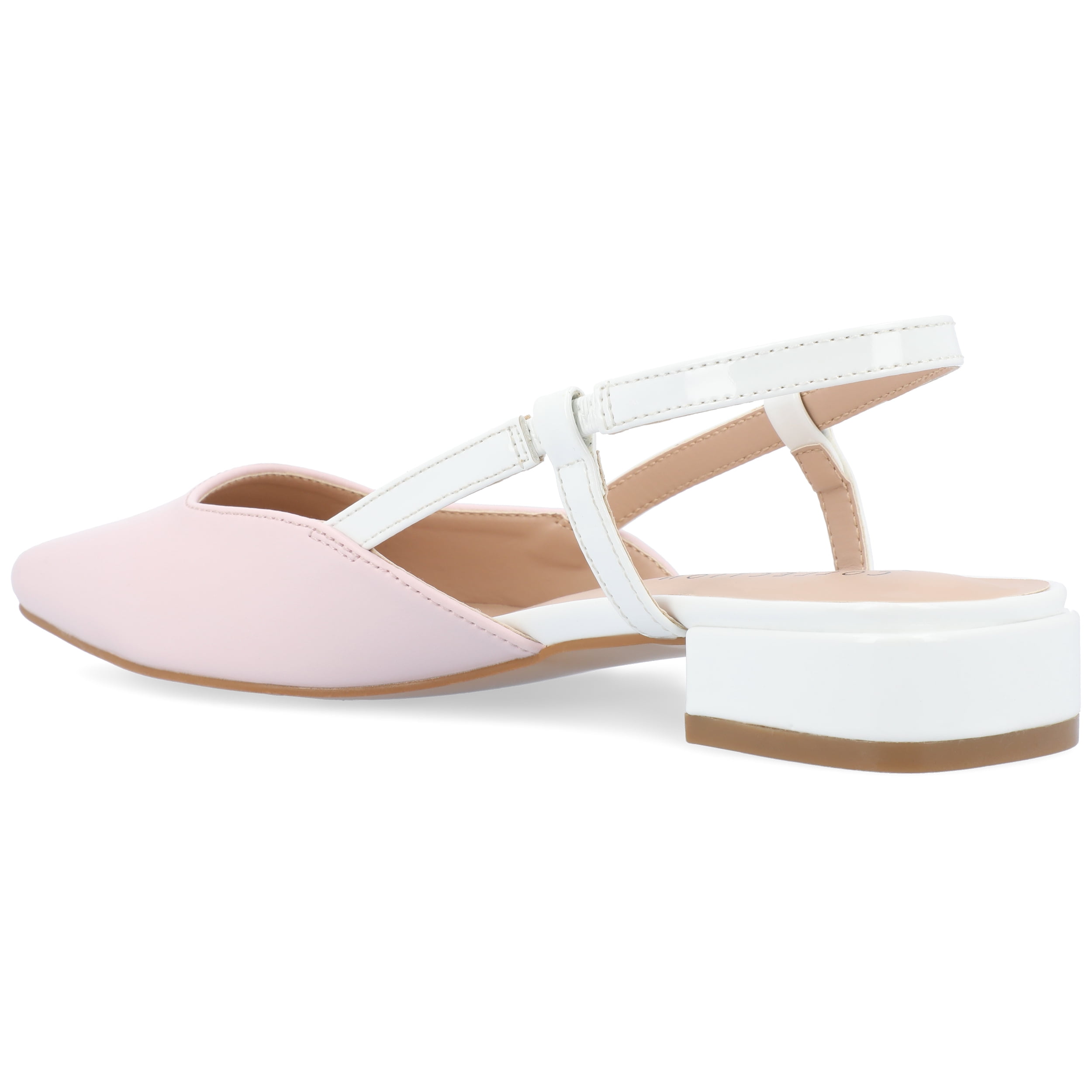 Journee Womens Paislee Sling Back Block Heel Square Toe Flats
