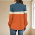 thumbnail image 3 of cocolona Womens Dressy Casual Blouses Long Sleeve Crew Neck Pleated T-shirts Fashion Color Block Tunic Tops, 3 of 6