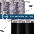 thumbnail image 3 of Vargottam Printed Blackout Curtains - Purple Floral Design, Set of 2 Panels, 42 x 108 Inches - Room Darkening, Thermal Insulated Window/Door Drapes with Grommets, 3 of 9