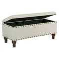 thumbnail image 4 of HomePop Large Storage Bench with Nailhead Trim, 42"W x 18"D x 18"H, Cream, 4 of 14