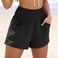 thumbnail image 1 of LVHAOGJOB Womens Shorts with Pockets Plus Size Elastic Waist Summer Solid Color Loose Cottton Linen Shorts Pants for Ladies Drawstring, 1 of 9