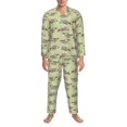 thumbnail image 3 of Honeii Twig Sloth Pattern Mens Pajamas Set,2pcs Men's Lounge Long Sleeve Sleep Shirt and Pajama Bottoms Sleepwear Set,Mens Pjs Sets-Large, 3 of 7