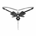 thumbnail image 1 of Culottes Massives Aguichant pour Femmes avec Perles, Broderie Ajourée, String, Mode Papillon, Noir, 1 of 5