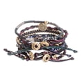 thumbnail image 5 of NOVICA Handmade Glass Beaded Macrame Bracelets in Black Set of 7 Wristband Guatemala Bohemian Sun 'Boho Histories in Black', 5 of 10