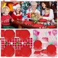 thumbnail image 5 of 96 Pcs Red Paper Plates and Napkins Set Party Supplies, Tableware set for 24 Guest include Disposable Red Scalloped Plates, Napkins and Forks for Baby Shower Bridal Shower Wedding Christmas, 5 of 12