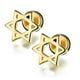 thumbnail image 2 of Pendientes de Acero Inoxidable Yashi Forma de Estrella de David Regalo Dorado, 2 of 3