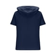 thumbnail image 4 of Mens Summer Button Hoodie Cotton Linen Short Sleeve Hooded Sweatshirt Casual Plain Regular Fit Outdoor Workout Muscle Tank Tops with Pocket, 4 of 5