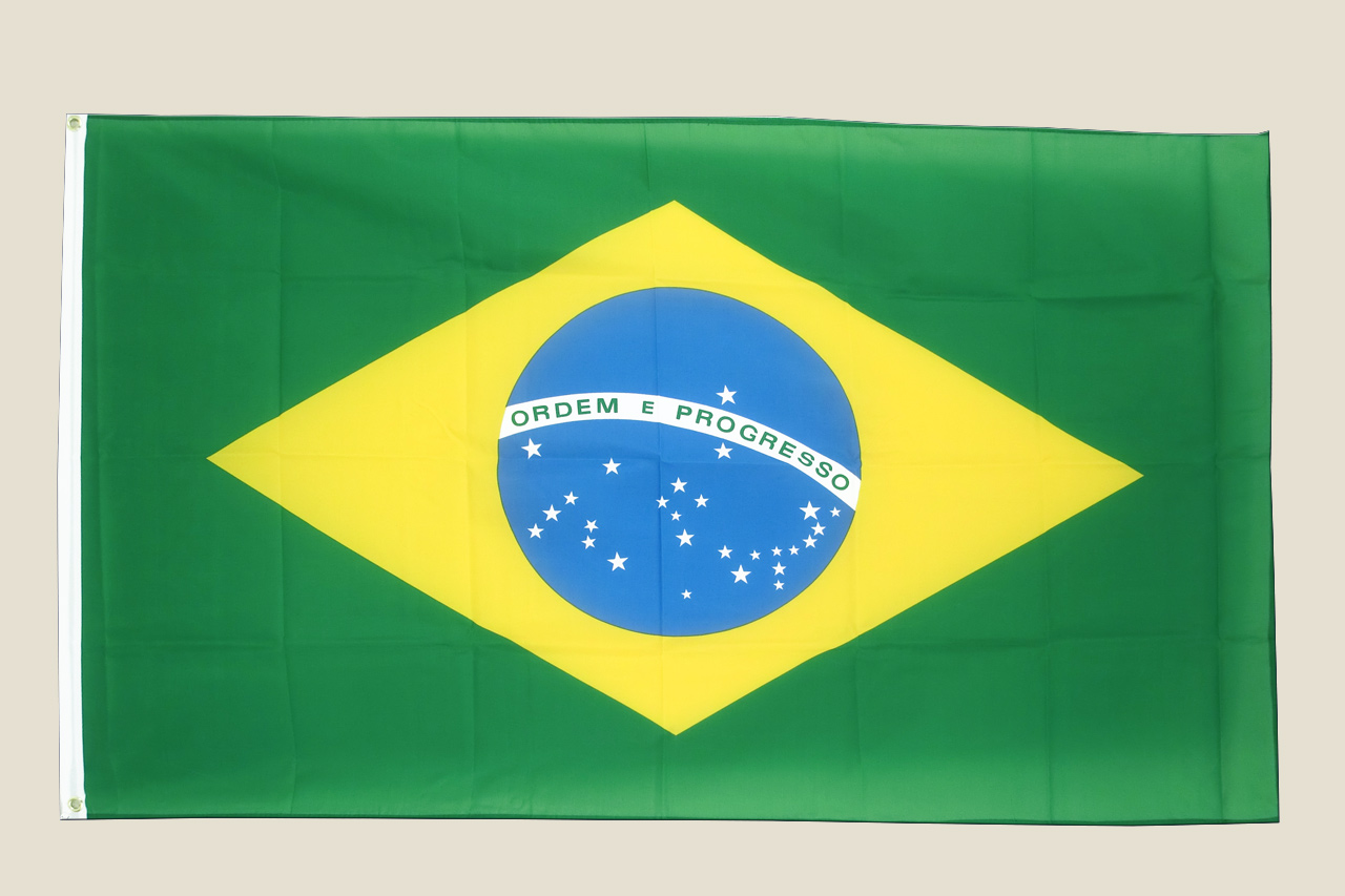 Brazil 3x5 Flag Green Yellow Blue Polyester 2 Brass Grommets Brazilian