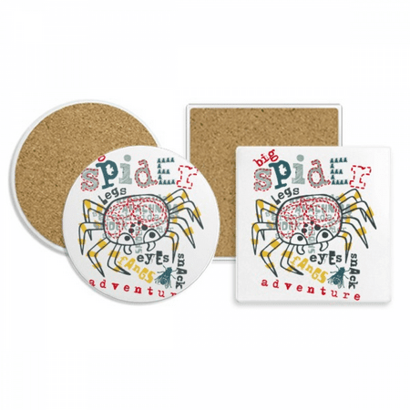 

Discover World Spider Adventure Pattern Coaster Cup Mug Holder Absorbent Stone Cork Base Set