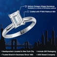 thumbnail image 2 of Gem Stone King 900 Platinum White Moissanite Engagement Ring for Women | 1.75 Cttw | Emerald Cut 8X6MM | Gemstone Birthstone | Size 7, 2 of 6