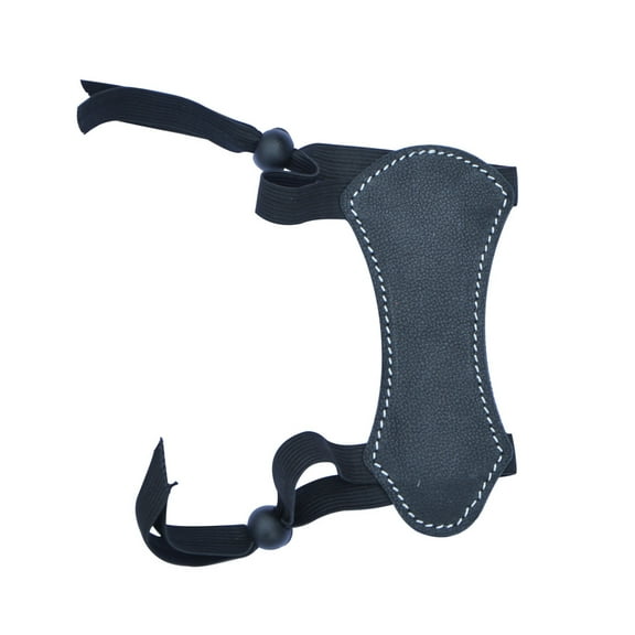 Archery Leather Arm Guard – Black, 15.5×6.5cm, Durable Protective Bracer for Target Shooting & Hunting