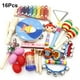 thumbnail image 1 of Juguete de instrumento musical 16 Uds. De instrumentos musicales para niños pequeños. conjunto de instrumentos de percusión. educación preescolar. juguetes musicales de inclinación temprana para niños Tomshoo  Juguete de instrumento musical, 1 of 6