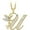 Yellow, variant on 14K White Gold Finish Round Cut White Diamond 925 Sterling Silver Diamond Cute Elf Angele With U Initial Letter Pendant Necklace for Women