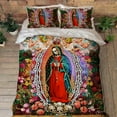 thumbnail image 2 of Flagwix 3 Pieces Queen Size Quilt Sets, Mother Mary Quilt Bedding Set Skull Flower NTB221QS, Bedspread Coverlets with 2 Pillow Shams for Bedroom, Home Decor - 80" x 90", 2 of 4