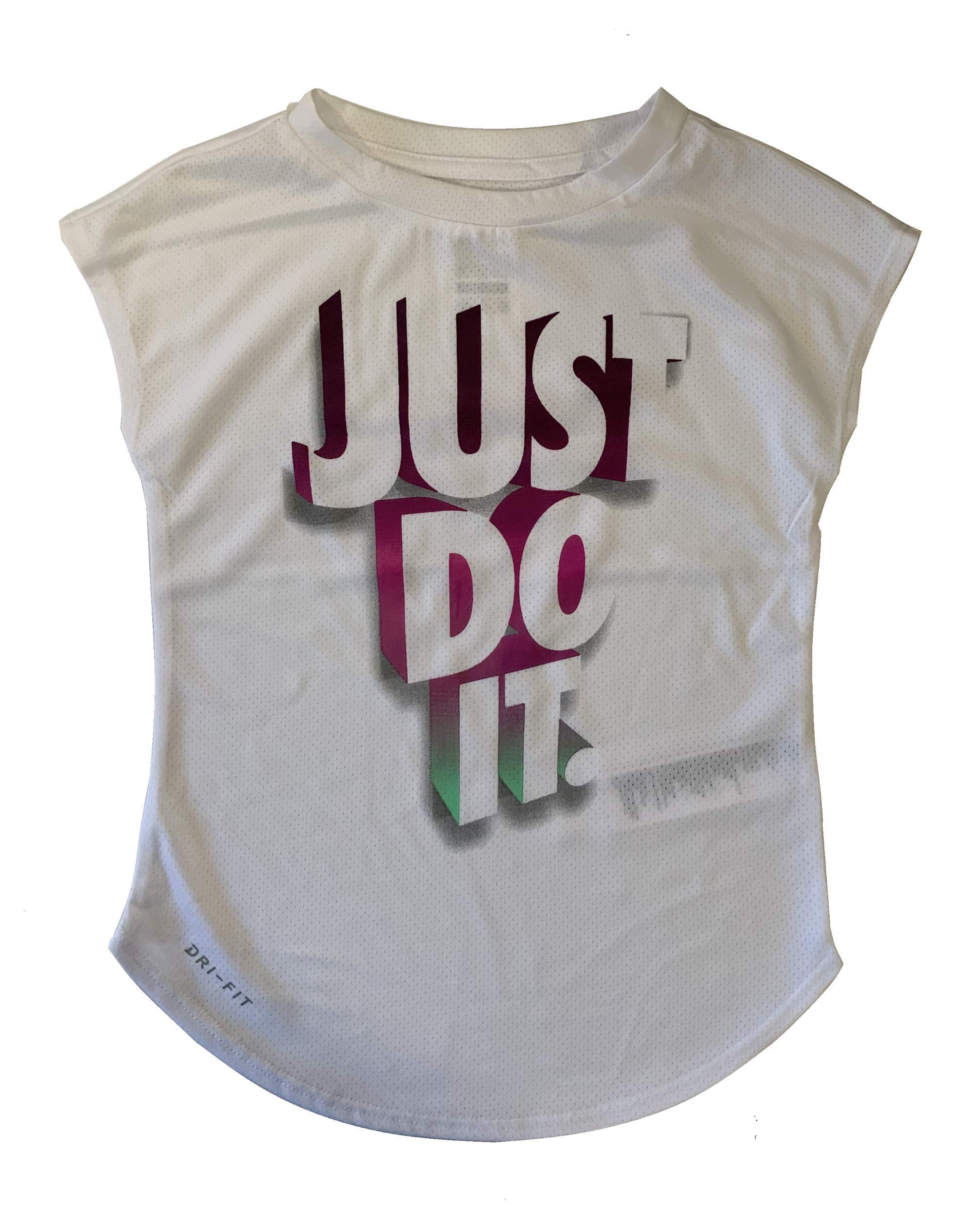 Nike Little Girl's' Graphic Mesh DRIFIT TShirt (6X) White Walmart