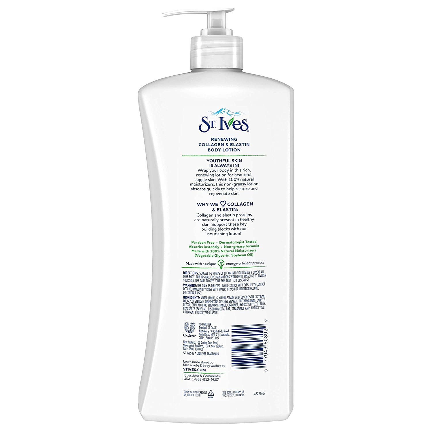St. Ives Skin Renewing Body Lotion Collagen Elastin 21 ozPack of 3