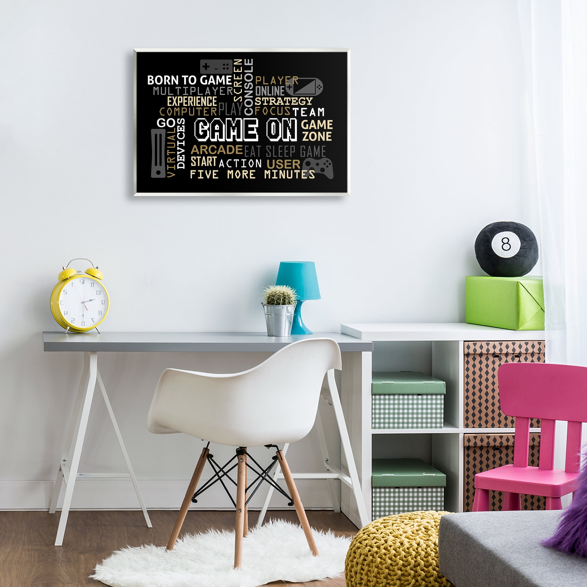 Stupell Industries Game On Gamer Typography Wall Plaque Art, design by Kim Allen