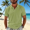 thumbnail image 4 of JTSRKL Mens Wrinkle Texture Tees Short Sleeve V Neck Summer Beach Golf Shirts Crinkled Cooling Lightweight Breezy Relaxed Pullover Tops Green XXL, 4 of 9