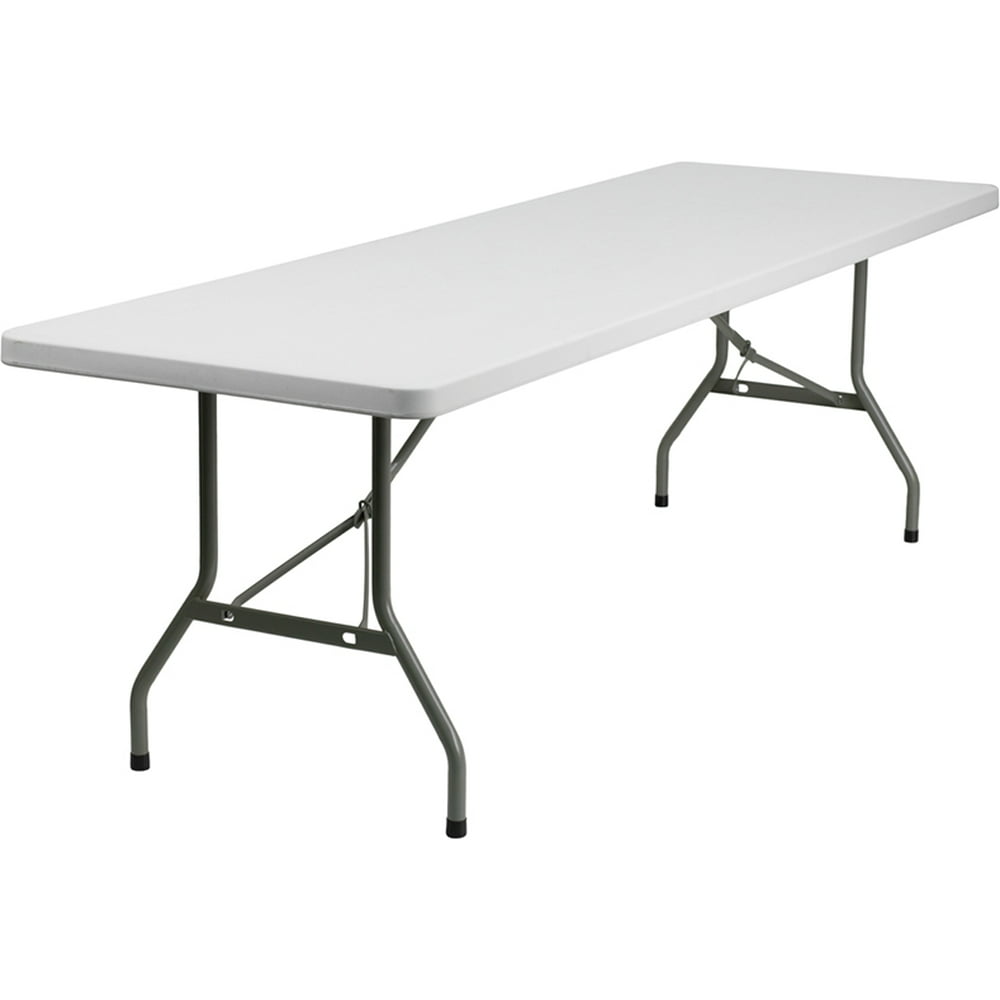 8-Foot Granite White Plastic Folding Table - Banquet / Event Folding ...