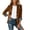 Brown, variant on Faux Suede Blazer Jacket for Women Lightweight Notched Lapel Button Down Vintage Western Coat Dressy Casual Long Sleeve Solid Color Jacket with Pockets XXL