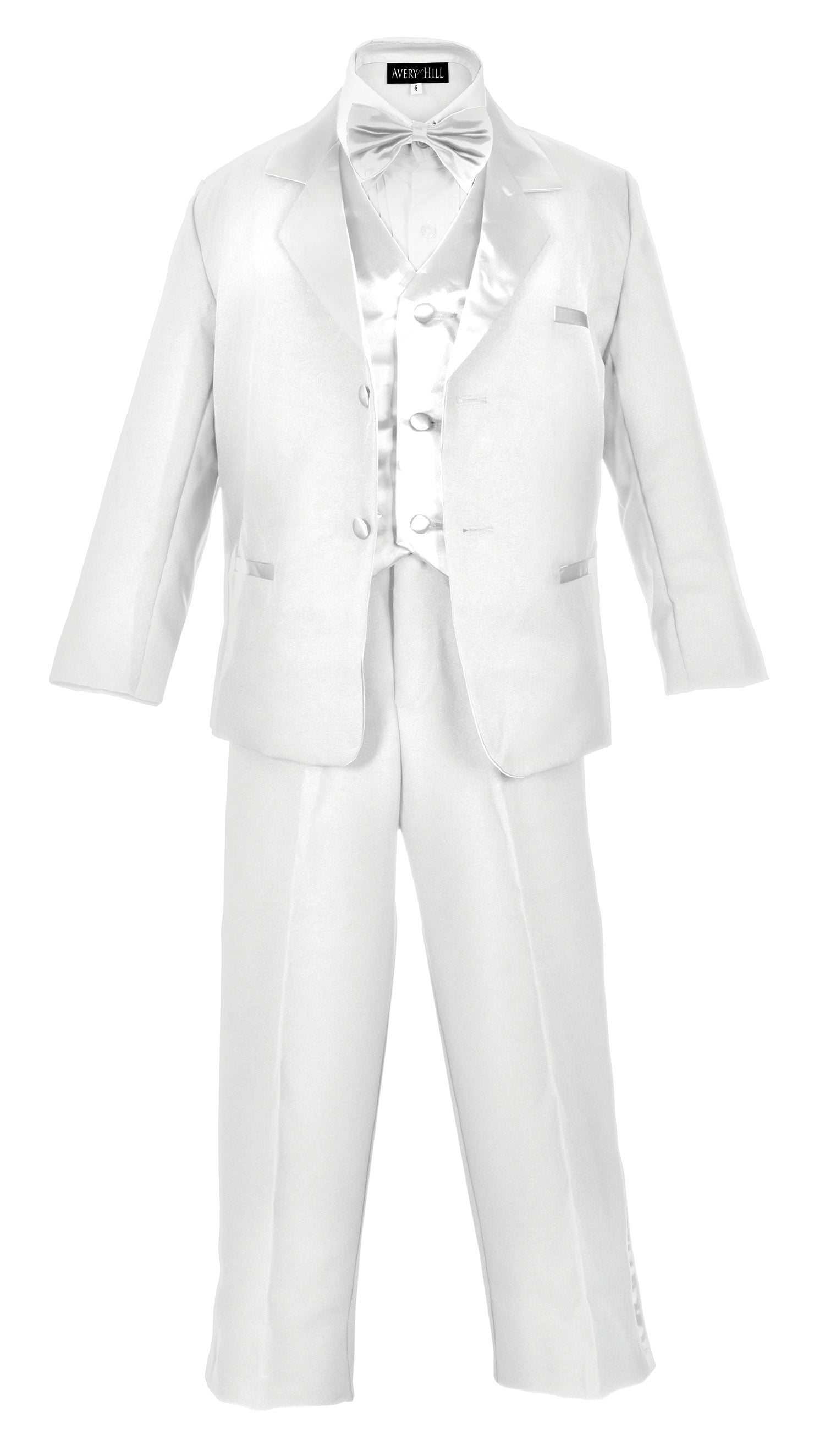 Recital Tuxedo  White Suit Set Ring Bearer Size Small  to 14 Boys Baptism 
