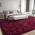 thumbnail image 5 of Janvonne Fluffy Burgundy Red Area Rug for Bedroom Living Room Soft 6x9 Fuzzy Rugs Non-Shedding Indoor Plush Rug for Nursery Kids Room Dorm Room Home Decor, High Pile Shaggy Floor Carpets, 5 of 8