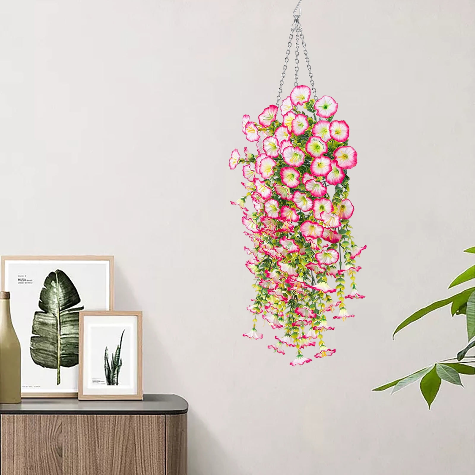 Clearance Under $5 Boovnll Hanging Flowers, Artificial Ipomoea Nil Hanging Plants, Lifelike Flowers, No Fade, Artificial Flowers for Indoor/ Outdoor Wedding, Party, DIY Tables Decor, Fake Flowers