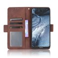 thumbnail image 3 of Case for Nokia 7.3 Cover Adjustable Detachable Card Holder Magnetic closure Leather Wallet Case - Brown, 3 of 5