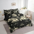 thumbnail image 3 of Manfei Moth Skull Bedding Sets Twin Size,Bohemian Flower Comforter Sets with Sheets,Happy Halloween Bed in a Bag Twin size,Lightweight Exotic Bedroom Decorative,Reversible,7-Piece, 3 of 6